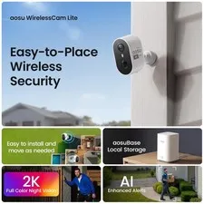 Wireless Outdoor Camera Kit with 6X Zoom, Color Night Vision