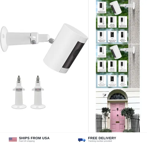 (Metal 2 Pack) 360 Degrees Adjustable Security Wall Mount for Ring Stick Up C...