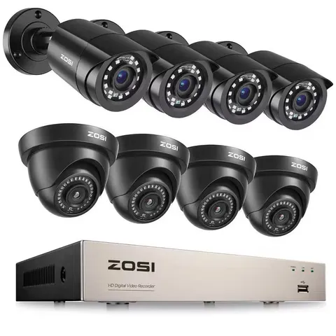 H.265 plus 8-Channel 3K-Lite DVR Home Security Camera System with 8 Wired 1080P