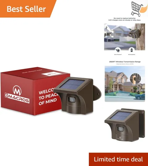 Long Range Solar Motion Sensor Waterproof Outdoor Security Alert System
