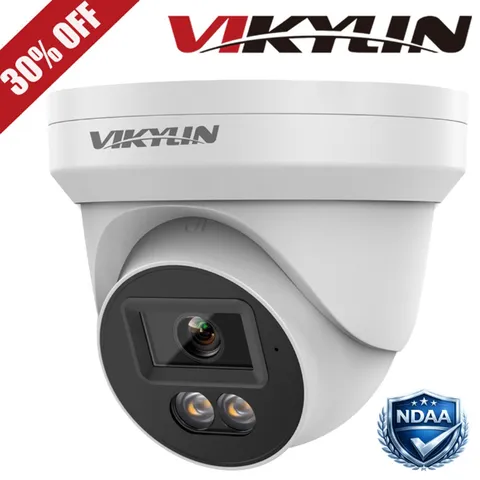 Vikylin 8MP 4K Full Color IP Camera Security POE Turret Outdoor Audio NDAA ONVIF