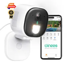 winees Security Cameras Outdoor, Wired 2K Wi-Fi for Home white-M3 Pro