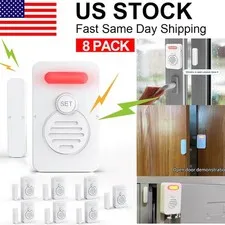 Wireless Door Alarm When Opened Voice Alert Magnetic Sensor Adjustable Volume ×8