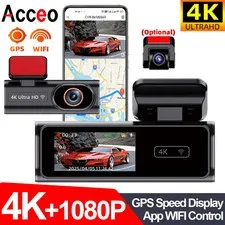 Ultra HD Dash Cam 4K Loop Recording 24H Parking Monitoring Optional 1080P Night 