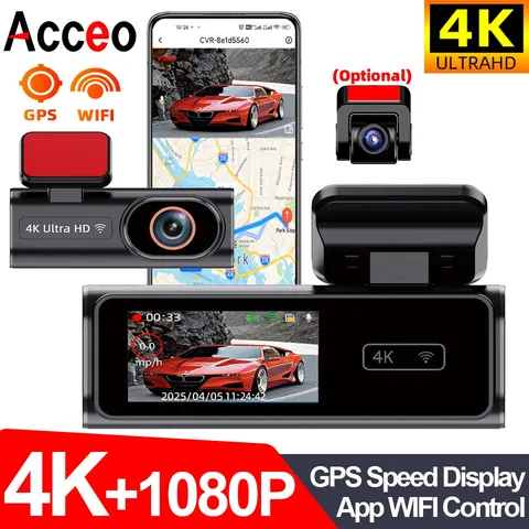 Ultra HD Dash Cam 4K Loop Recording 24H Parking Monitoring Optional 1080P Night 