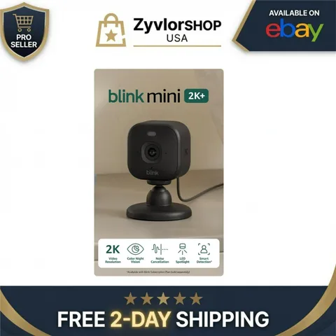 Blink Mini 2K+ Indoor Security Camera 2-Pack Black Night Vision