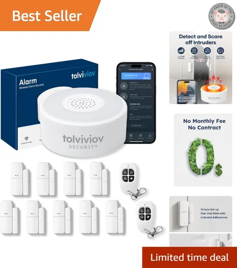 Battery-Powered WiFi Home Security Kit with Voice Control & Smartphone App