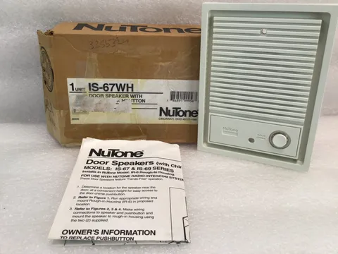 Nutone IS-67WH White Intercom Door speaker lighted pushbutton IM-4006 IS67
