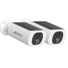 2 Pack Solar Security Camera 2K Wireless Outdoor WiFi Cameras Color Night Vision