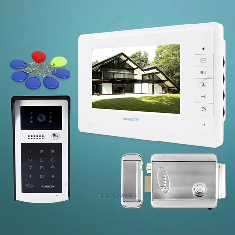 7inch Wired Video Security Door Phone Electric Lock Supported for Home Security