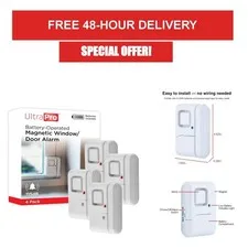 UltraPro Personal Security Window and Door Alarm - 4 Pack - 120 dB