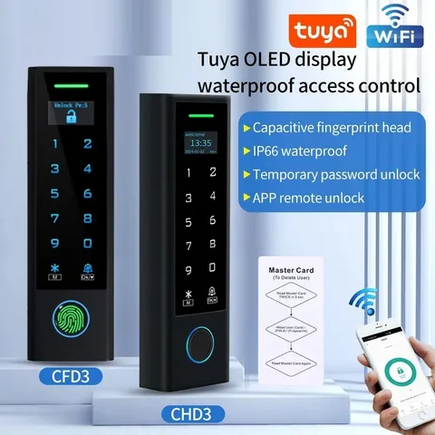 Tuya WiFi Fingerprint Door Access Controller Standalone Keypad Screen Smart Life