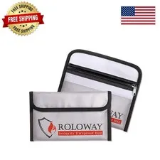 Fireproof & Water-Resistant Money Bag 5x8 - Secure Storage for Cash & Passports