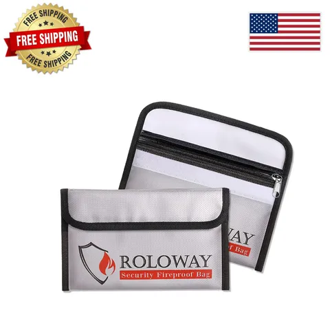 Fireproof & Water-Resistant Money Bag 5x8 - Secure Storage for Cash & Passports