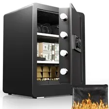 Safe Box, 2.0 Cubic Feet Home Safe with Fireproof Waterproof Bag, Security Sa...