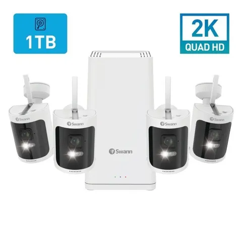 Swann NVK-650KH4 Wireless CCTV Kit 1TB NVR 4x Quad HD WiFi Rechargeable Cameras