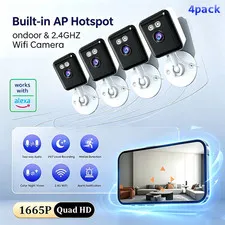 4-pack indoor smart ultra-high-definition night vision camera, with wifi 2.4g