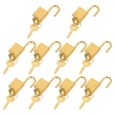 10 Sets Mini Travel Lock Metal Pirate with Key Gym Locker Padlock Cute Diary