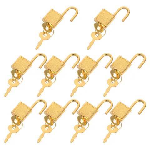 10 Sets Mini Travel Lock Metal Pirate with Key Gym Locker Padlock Cute Diary