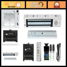 Outswing Magnetic Lock Kit 600lbs with Alarm, Remote Controller & Exit Button