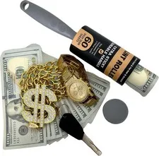 Lint Roller w/Secret Safe Compartment 2 in 1 Hidden Storage for Cash & Valuables