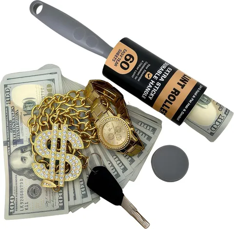 Lint Roller w/Secret Safe Compartment 2 in 1 Hidden Storage for Cash & Valuables
