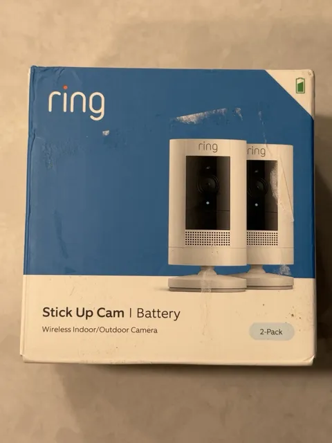 Ring Stick Up Cam Battery Wireless Outdoor/Indoor White 2-Pack NEW With Batterys