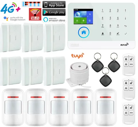 D23 Tuya APP WiFi 4G Wireless DIY Home Security Alarm Burglar System+RFID Access