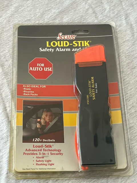 New Loud Stik Personal Safety Alarm & Light Use In An Auto