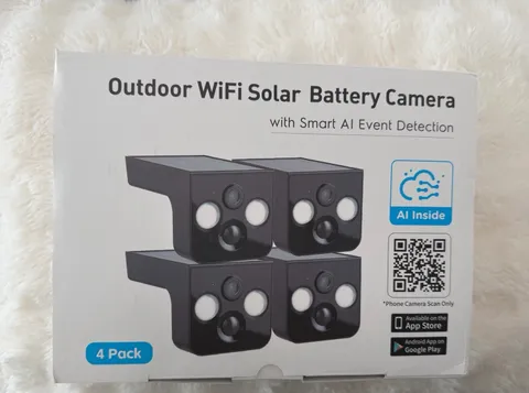 4-Pack Outdoor WiFi Solar/Battery 2K IP Cameras Color Night Vision Audio