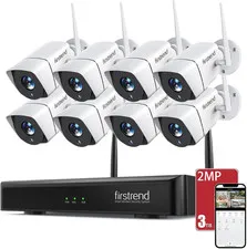 (2026 New)  Wifi Wireless Security Camera System, 8Ch NVR with 8 CCTV Bullet Cam