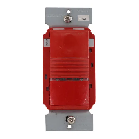 WATTSTOPPER PW-100-R PIR OCCUPANCY SENSOR WALL-SWITCH, 1-BUTTON, 120/277V, RED