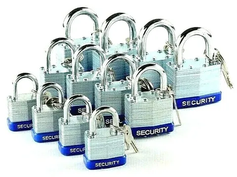 12 pc Laminated Steel Padlock 30MM 40MM 50MM Case Hardened Steel Shackles Lock