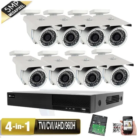  8CH 5-in-1 DVR 5MP 4-in-1 9-22mm Varifocal Lens 36IR Security Camera System b1