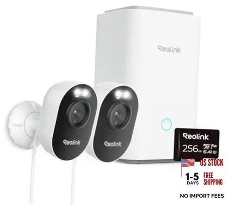 Outdoor Security Camera System, 2K Plug-in Cameras, 5G/2.4GHz Wi-Fi | 256GB