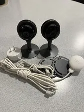 (2)Google Nest Pro Indoor Security Cameras Wi-Fi 1080p Night Vision w/ cables 