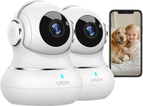 360 Cameras for Home Security 2K, 2 Pack Indoor Security Camera for Baby/Pet/Nan