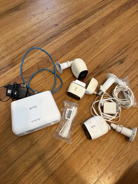 Arlo Pro Camera System 3- Camera Lot Plus Extra Accessories  And Extra Camera