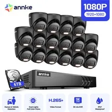 ANNKE 16CH 5MP Lite DVR 1080P CCTV Security Camera System Outdoor AI Color Night
