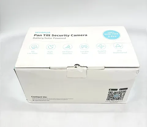SEHMUA Battery/Solar Powered Pan Tilt Security Camera Wire Free - White (2 Pack)