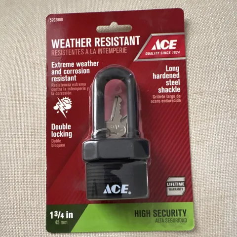 ACE Weather Resistant High Security Padlock 45mm Double Locking Steel Shackle