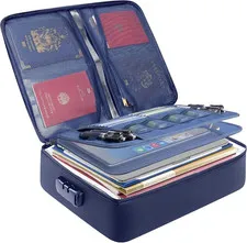 Fireproof Document Box with Lock, Portable Fireproof Document Bag Waterproof Fir