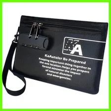 Small Fireproof Bag with Lock, Waterproof Money Bag with Zipper Pouch Envelop...