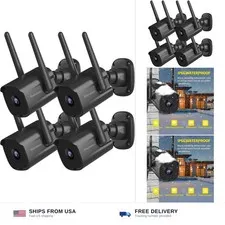 Septekon 2K Home Security Cameras 4 Pack, 2.4G Wired WiFi Security Camera Out...