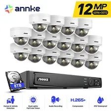 ANNKE 16CH NVR 12MP Color Night PoE Security IP Camera System Audio Recording AI