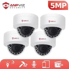 1-4X Anpviz 5MP 3K PoE IP Security Camera Outdoor Human Detection Audio IR Night