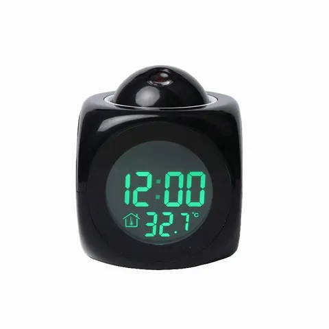 With Voice Talking LED Time Temperature for Bedroom，Projection Alarm Cloc