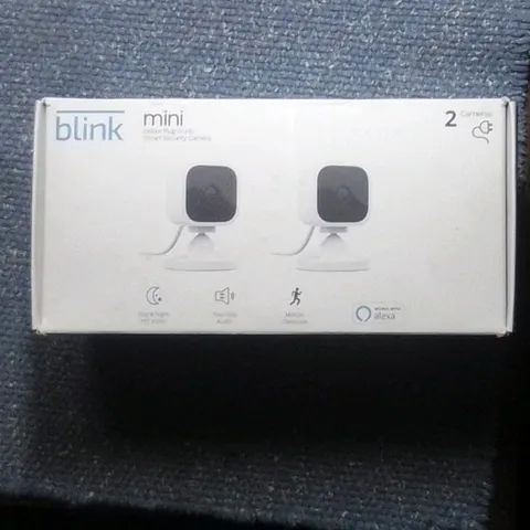 Blink Mini Indoor Plug-In HD Wi-Fi Camera w/ Motion + 2-Way Audio-2 pack