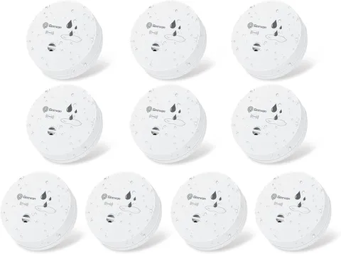 10 Pack Water Leak Detectors, 100Db Water Sensor Alarms Flood Detector for Basem