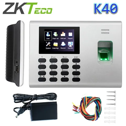 K40 ZKteco DC12V 1.5A W/Battery Fingerprint Time Attendance System Biometric